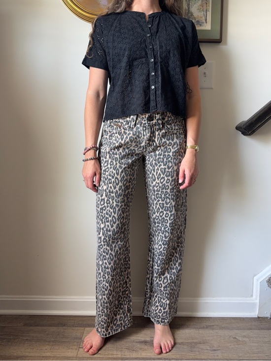 BDG Denim - BDG Leopard Print Low Rise Baggy Jeans